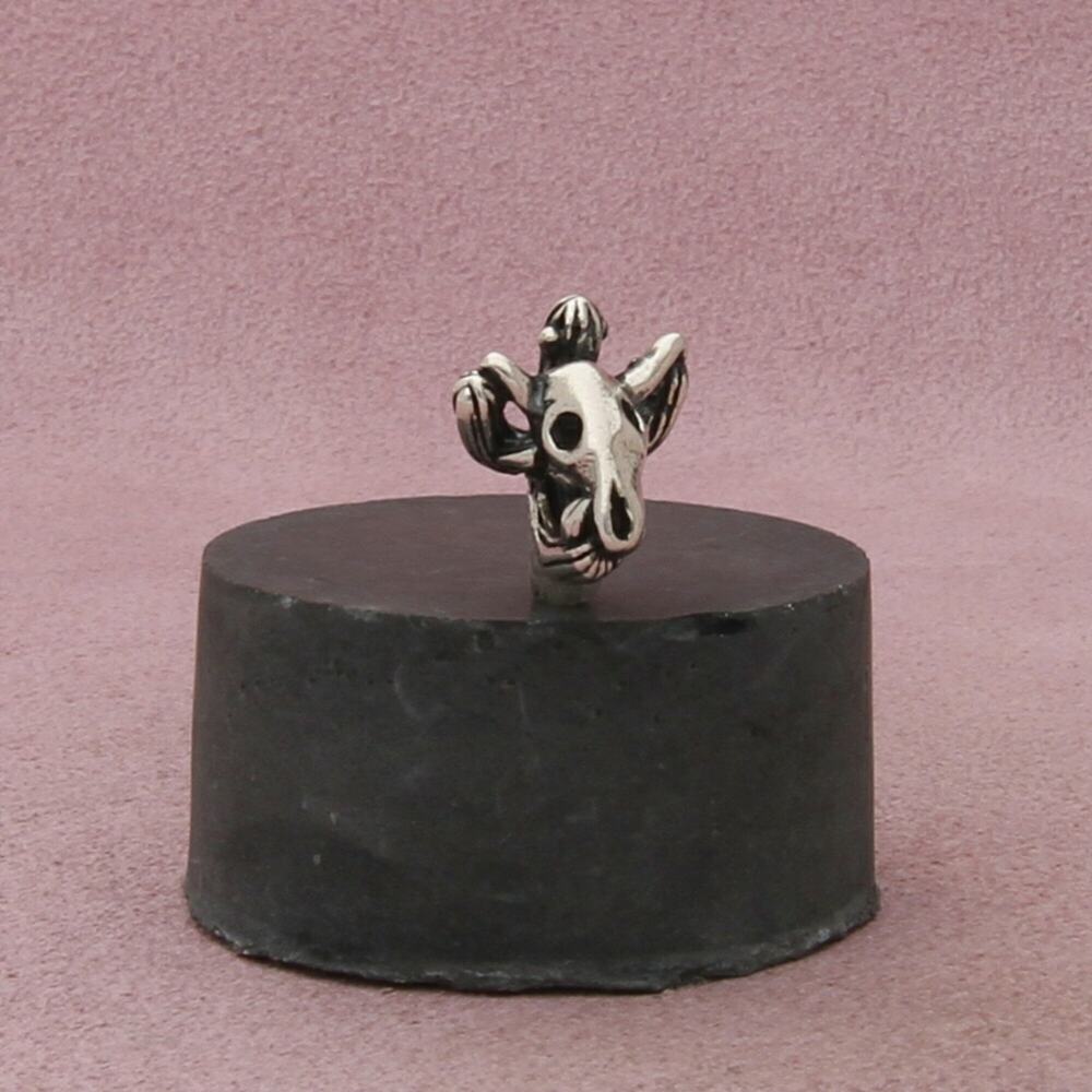 trollbeads sterling silver old west skull & cactus bead charm